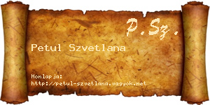 Petul Szvetlana névjegykártya
